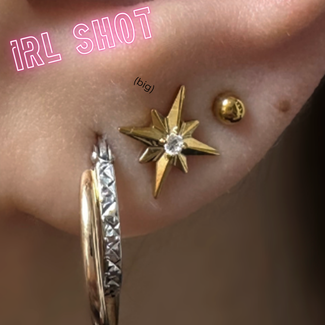 PVD Gold Star with gem