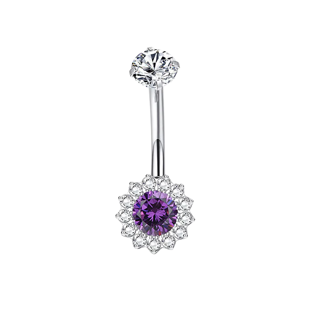 Navel barbell with gems