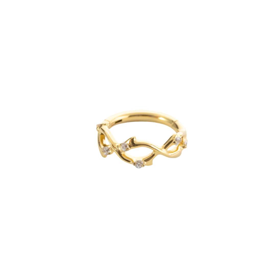 PVD Gold Ring with gems