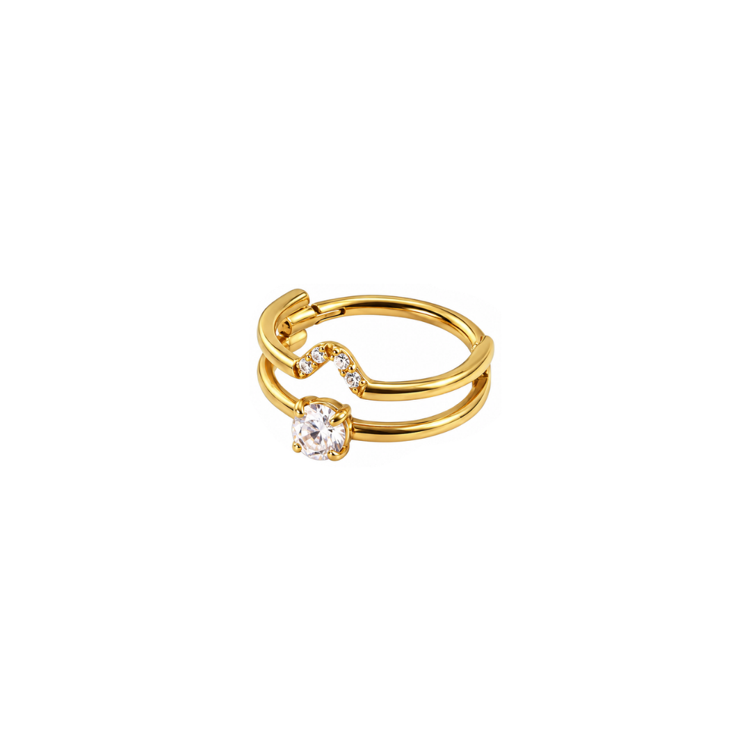 PVD Gold Ring with gems