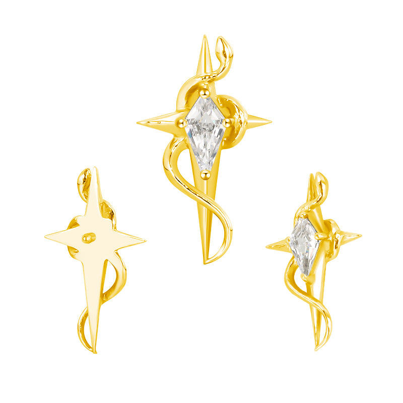 PVD Gold Star with snake