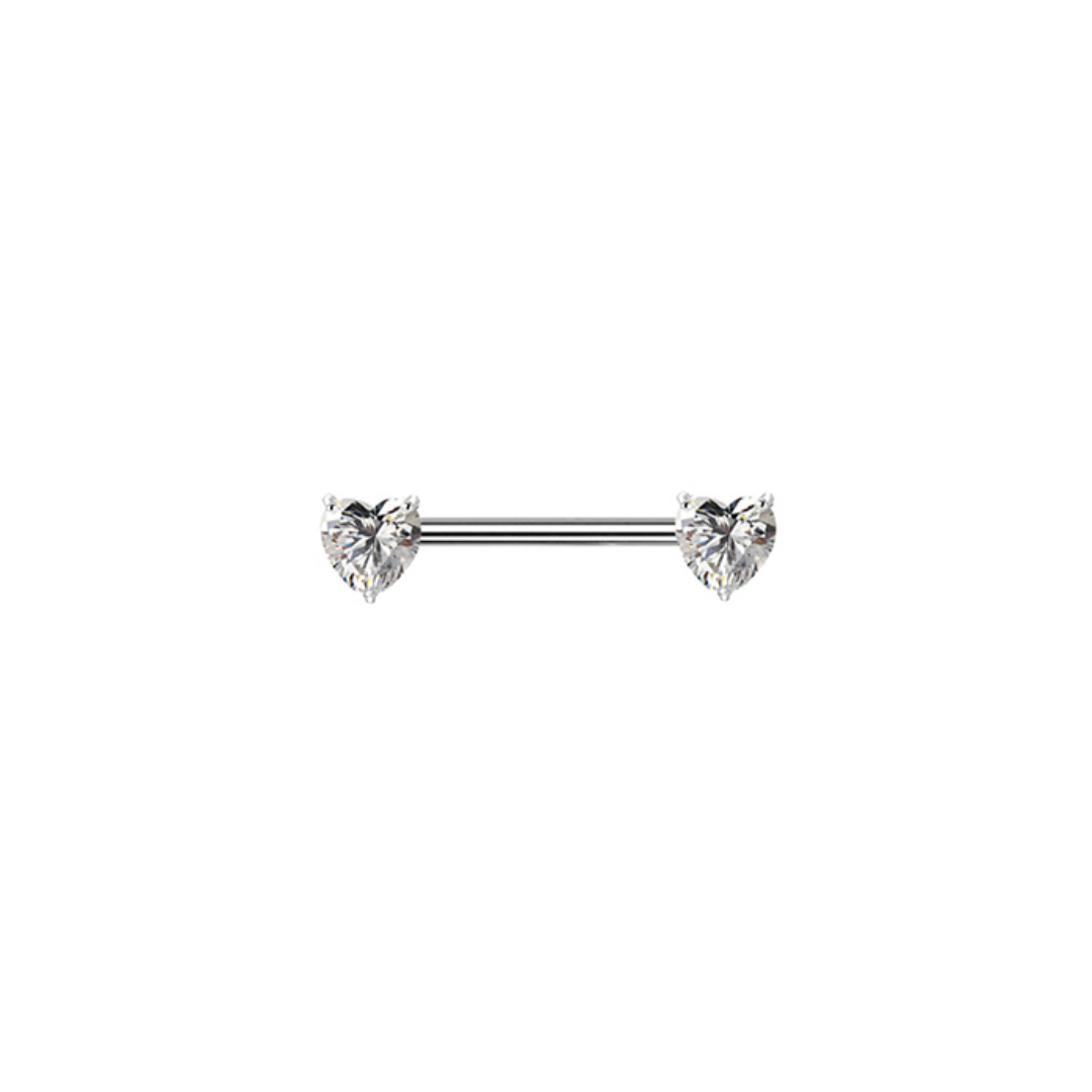 Threadless Nipple barbell with gems
