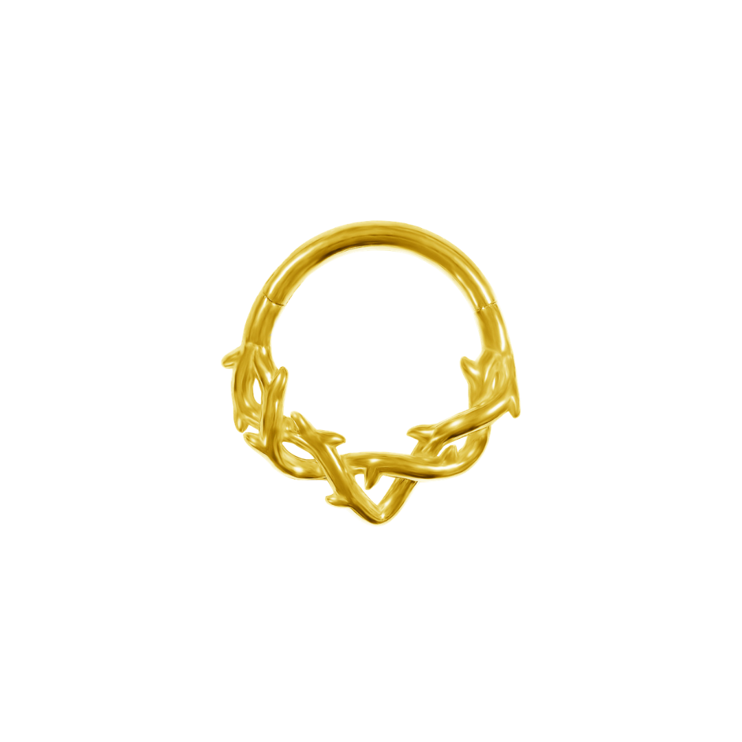 PVD Gold Ring with a swirl design