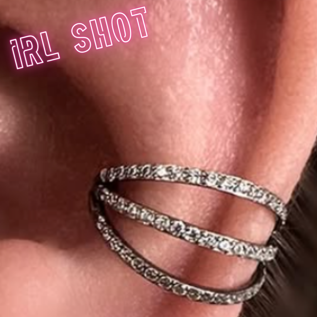 Žiedelis iš trijų cirkonių eilių