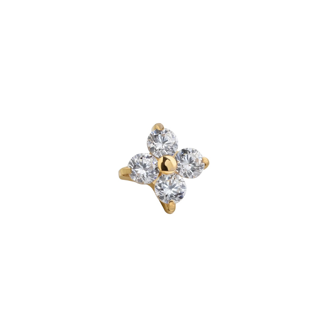 PVD Gold Clear gem flower