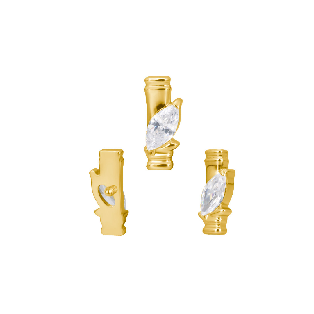 PVD Gold top with a gem