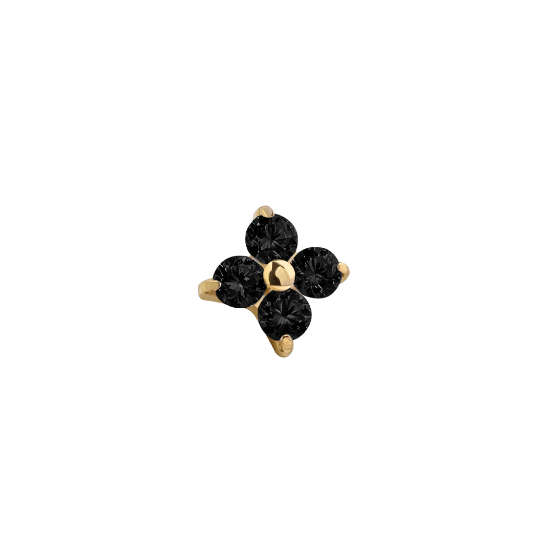 PVD Gold Black gem flower
