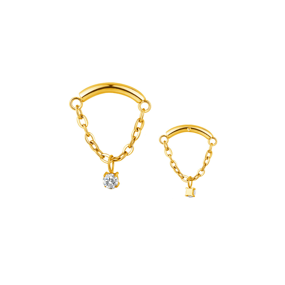 PVD Gold Top with a hanging chain