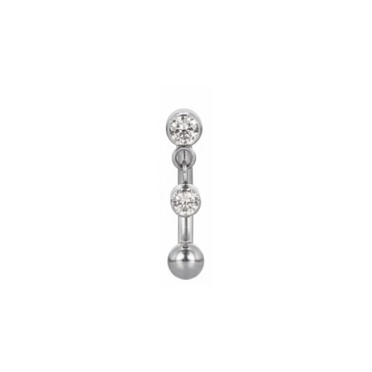 Eyebrow/rook barbell with a dangle