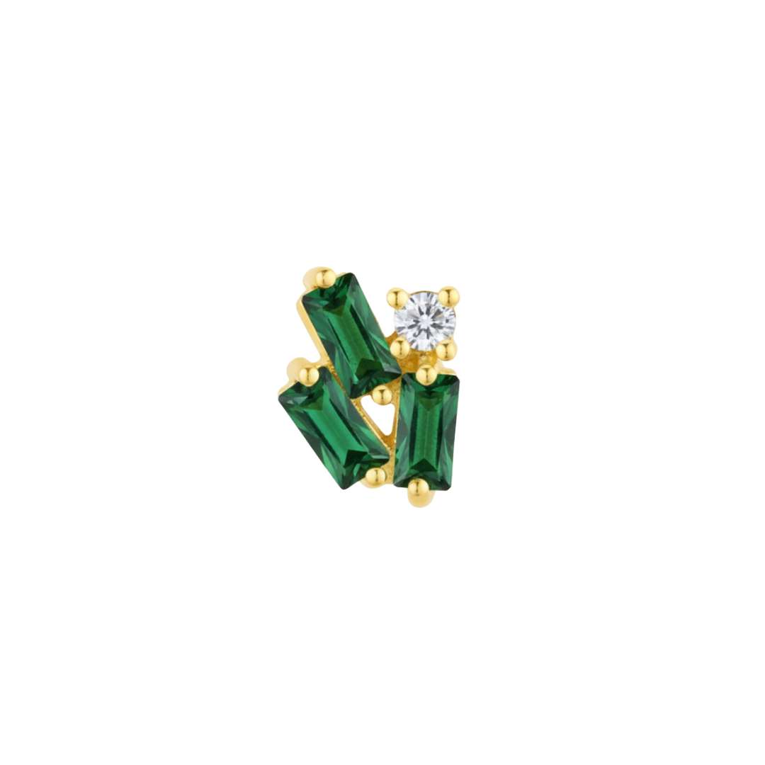 PVD Gold Green gem cluster