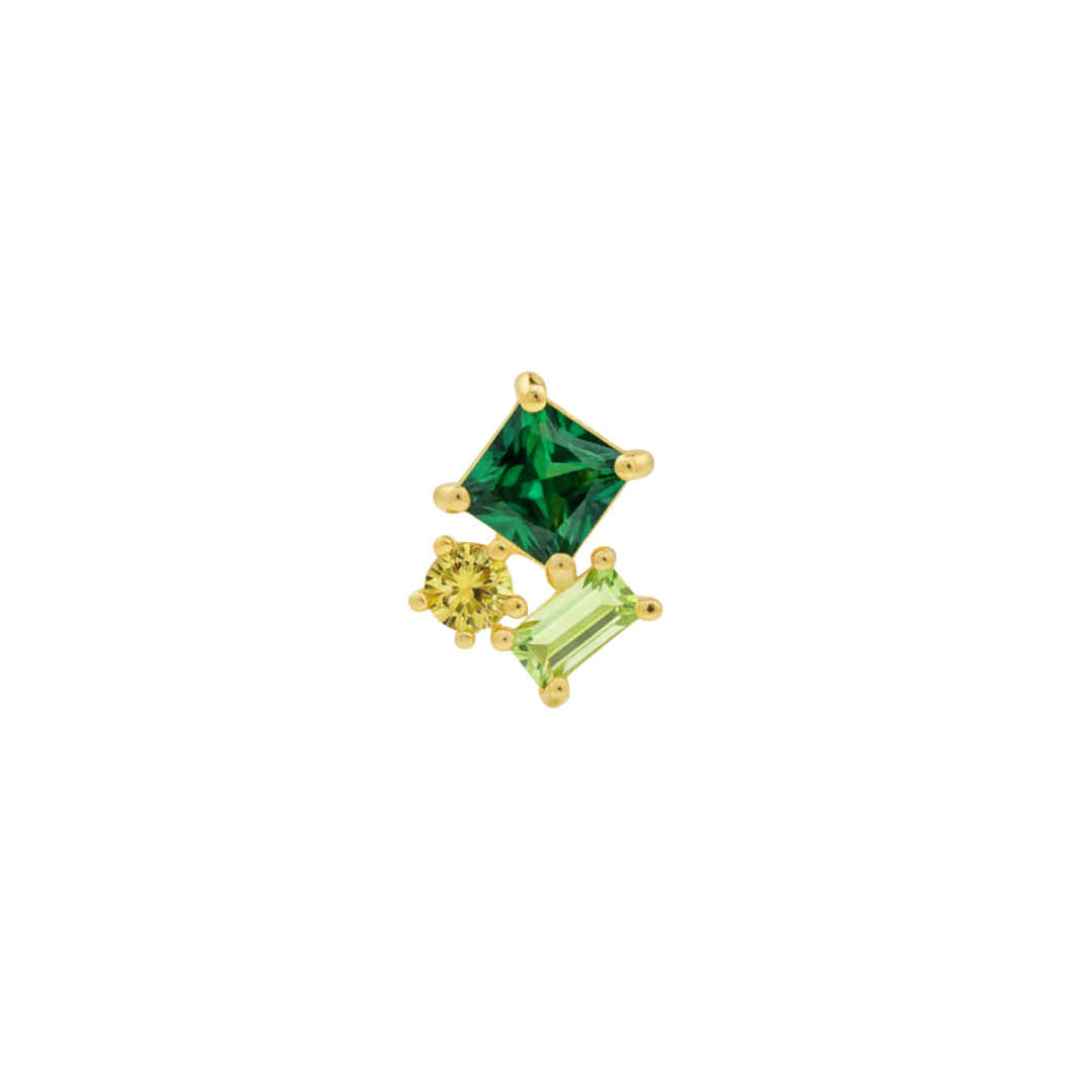 PVD Gold Green gem cluster