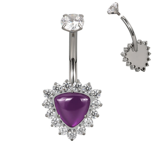 Navel barbell with amethyst