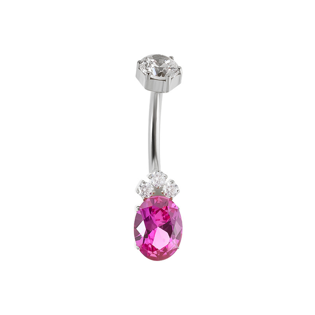 Navel barbell with gems