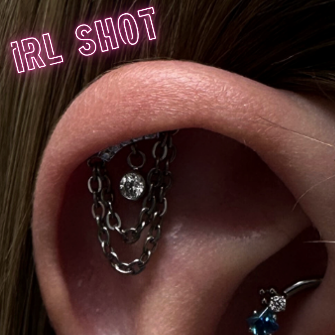 Top with gems and chains