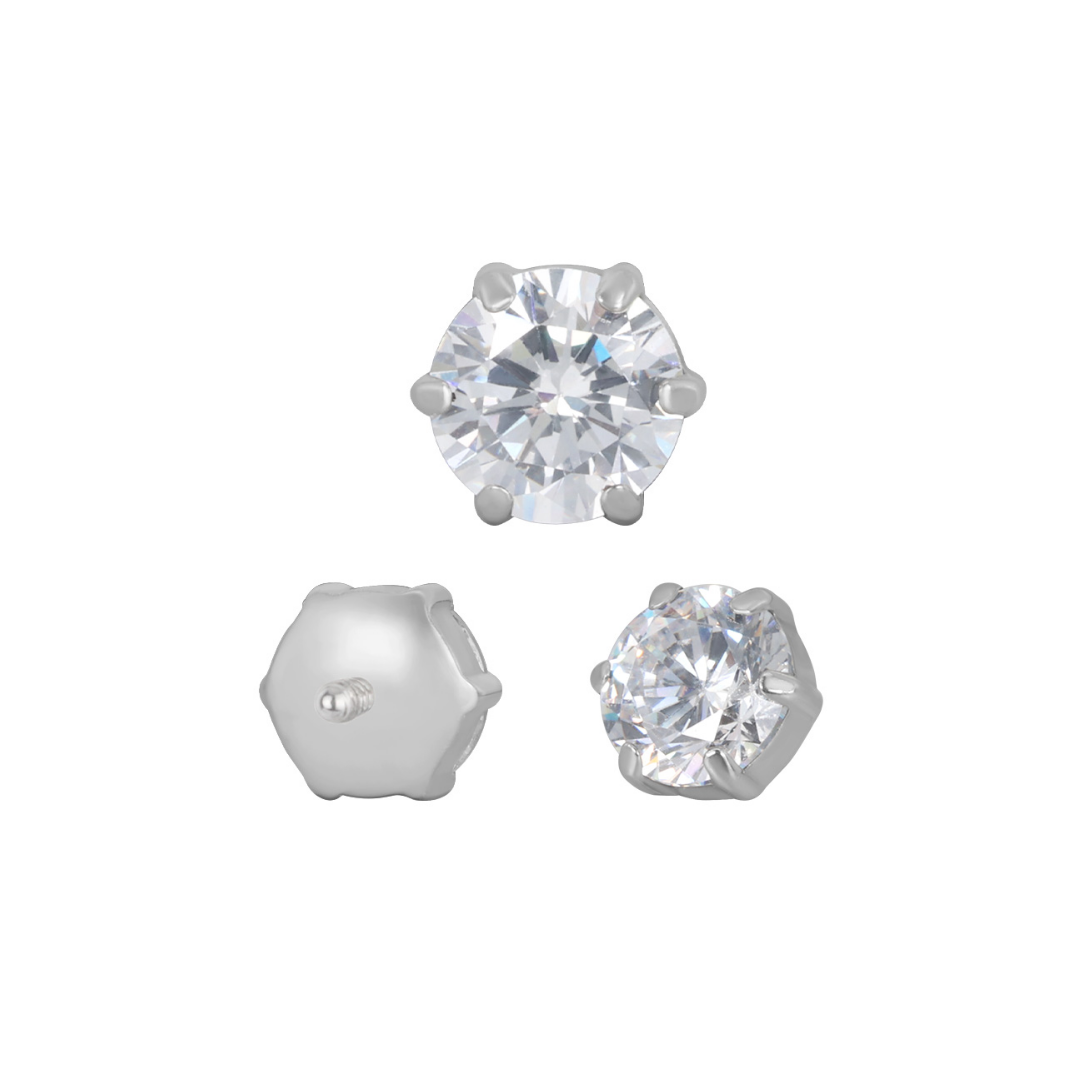 Dermal top (for 1.6mm posts) 6mm gem