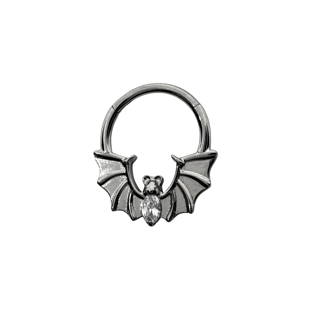 Bat ring with marquise gem