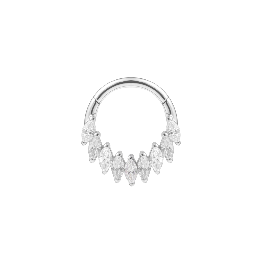 Ring with clear marquise gems