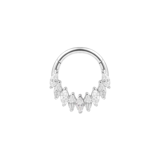 Ring with clear marquise gems