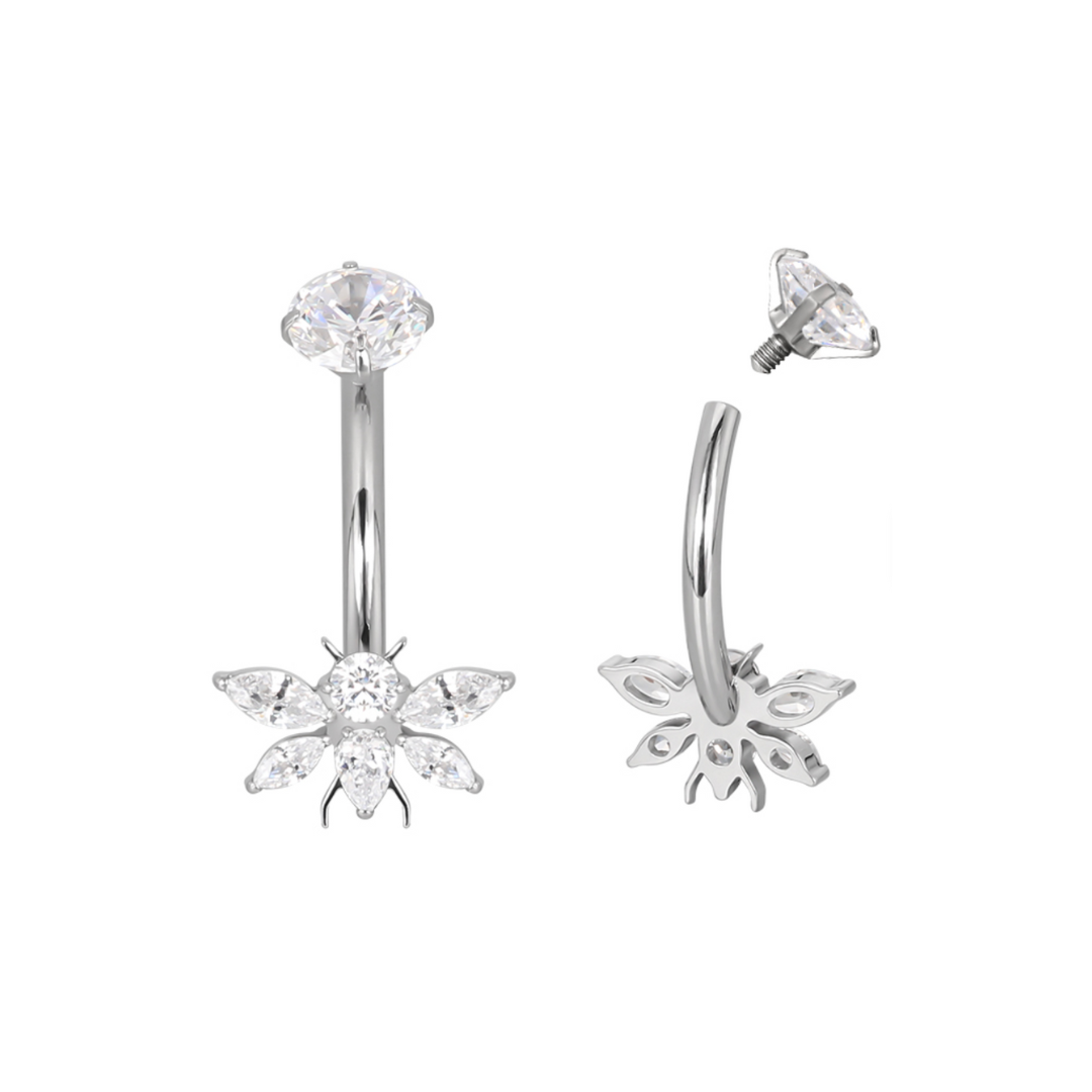 Navel barbell with a bee