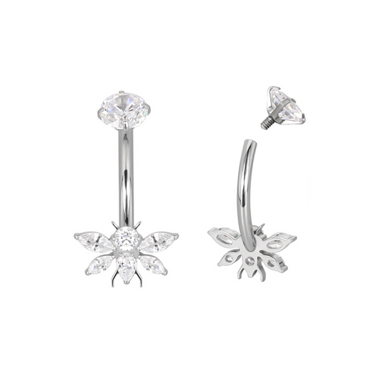 Navel barbell with a bee
