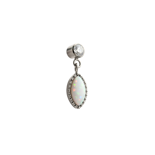 Gem with hanging opal