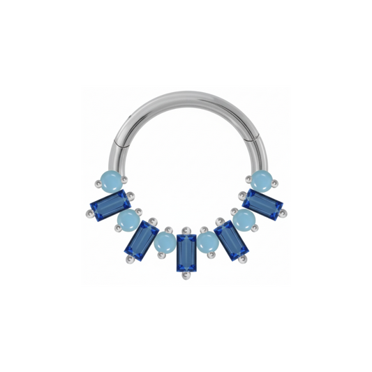 Ring with blue and aqua stones
