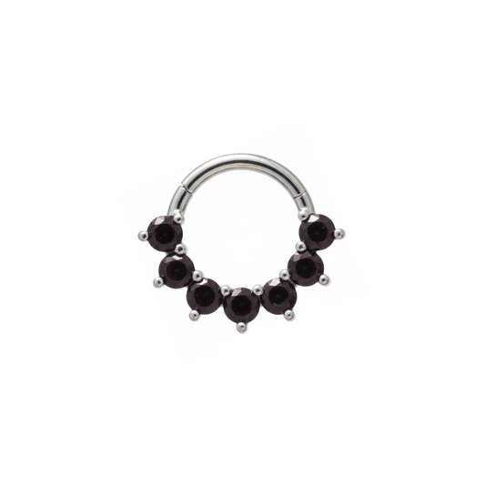 Ring with black gems