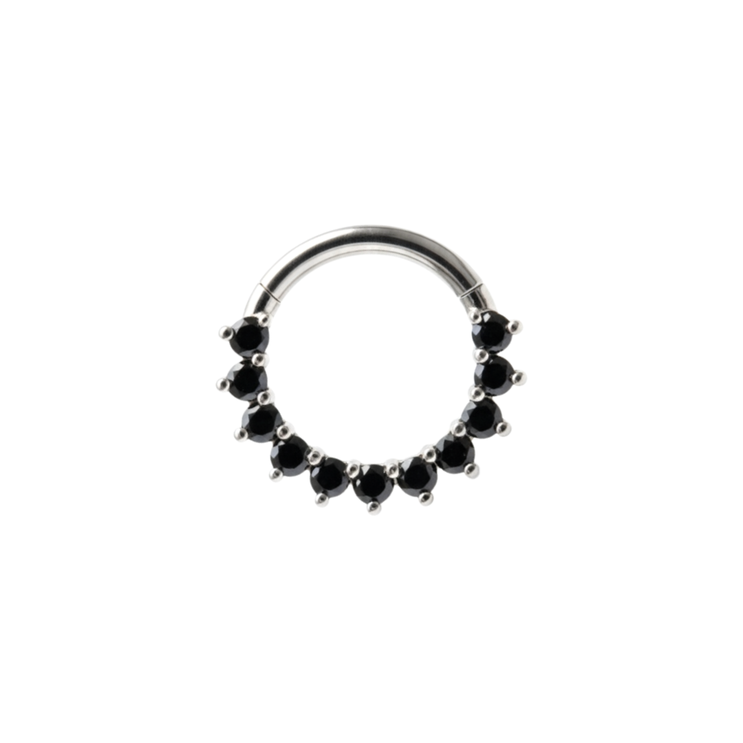 Ring with black gems