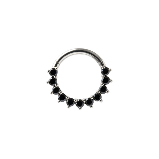 Ring with black gems