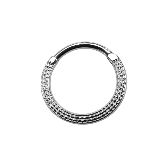 Ring with hammered texture