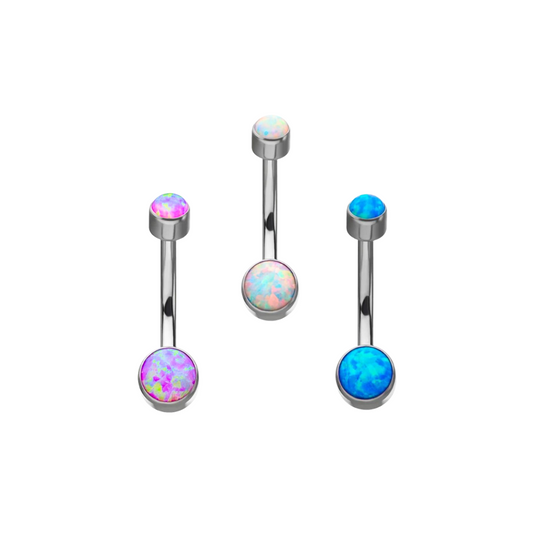 Navel barbell with opals
