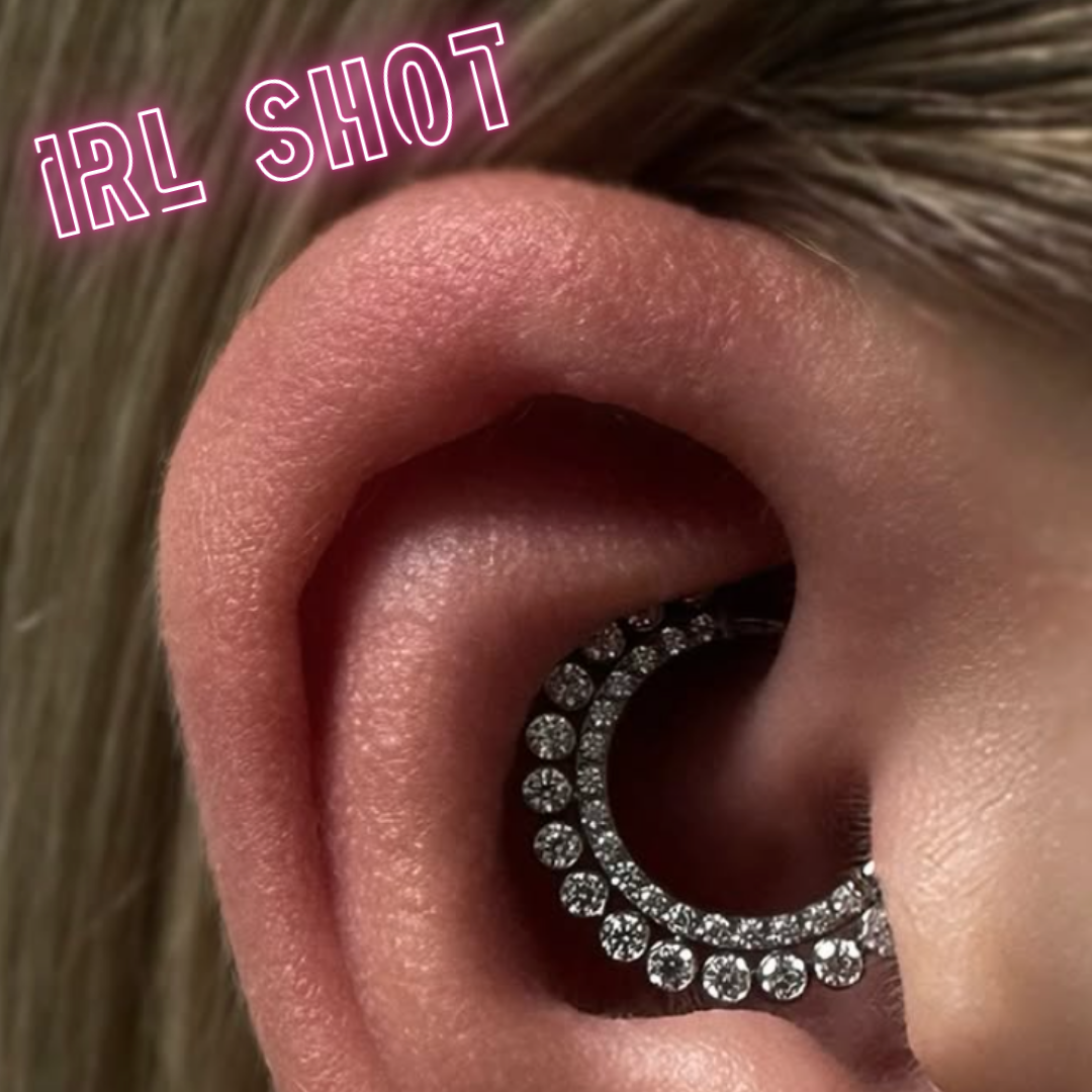 Žiedelis su apvaliais cirkoniais