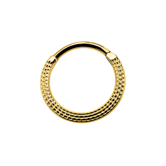 PVD Gold Ring with hammered texture