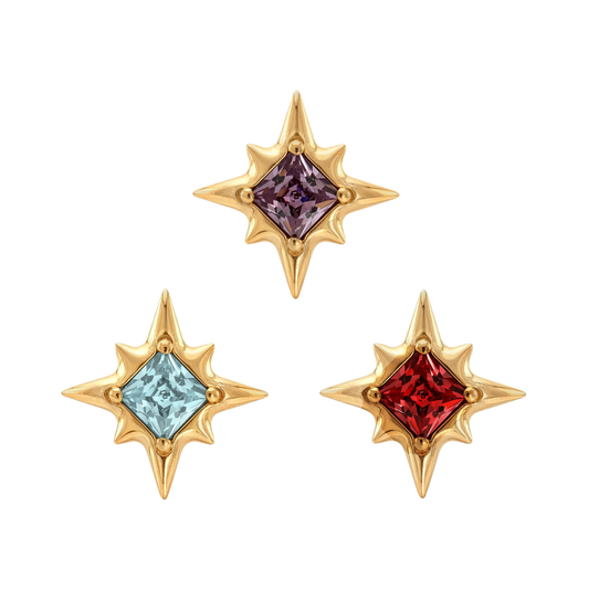 PVD Gold Star with a gem