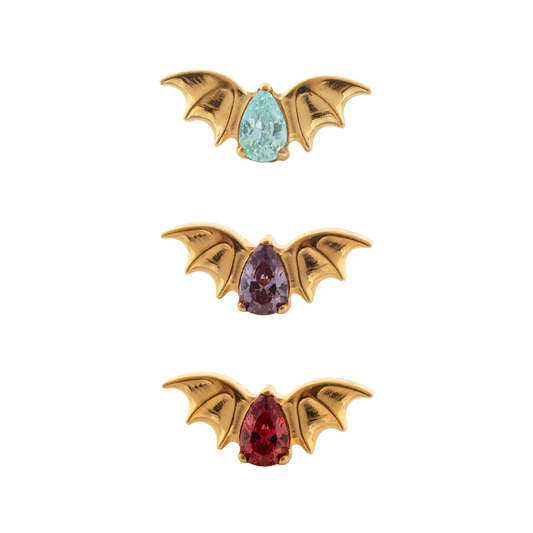 PVD Gold Gem with bat wings