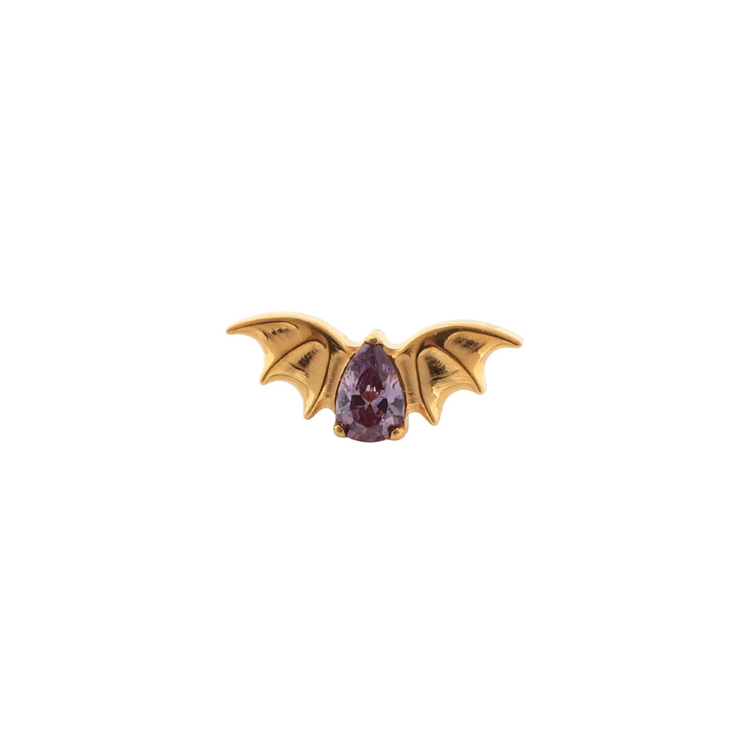 PVD Gold Gem with bat wings