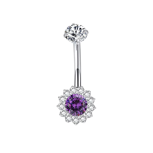 Navel barbell with gems