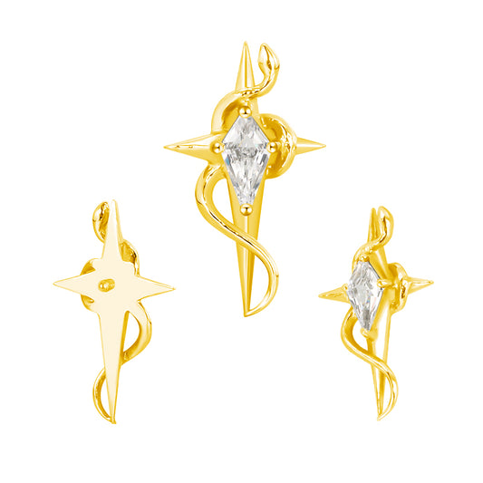 PVD Gold Star with snake