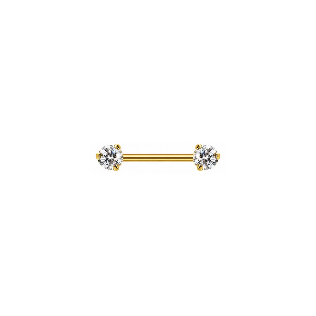 PVD Gold Threadless Straight barbell