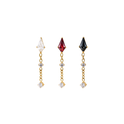 PVD Gold Gem with dangle