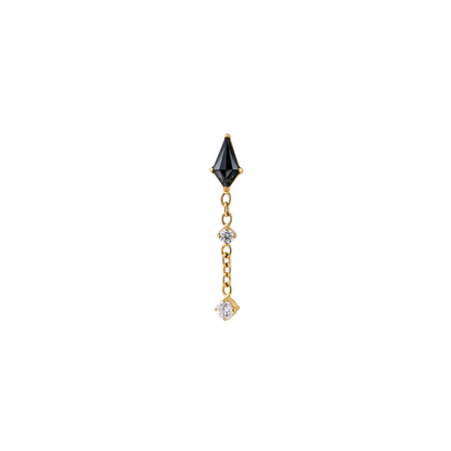 PVD Gold Gem with dangle