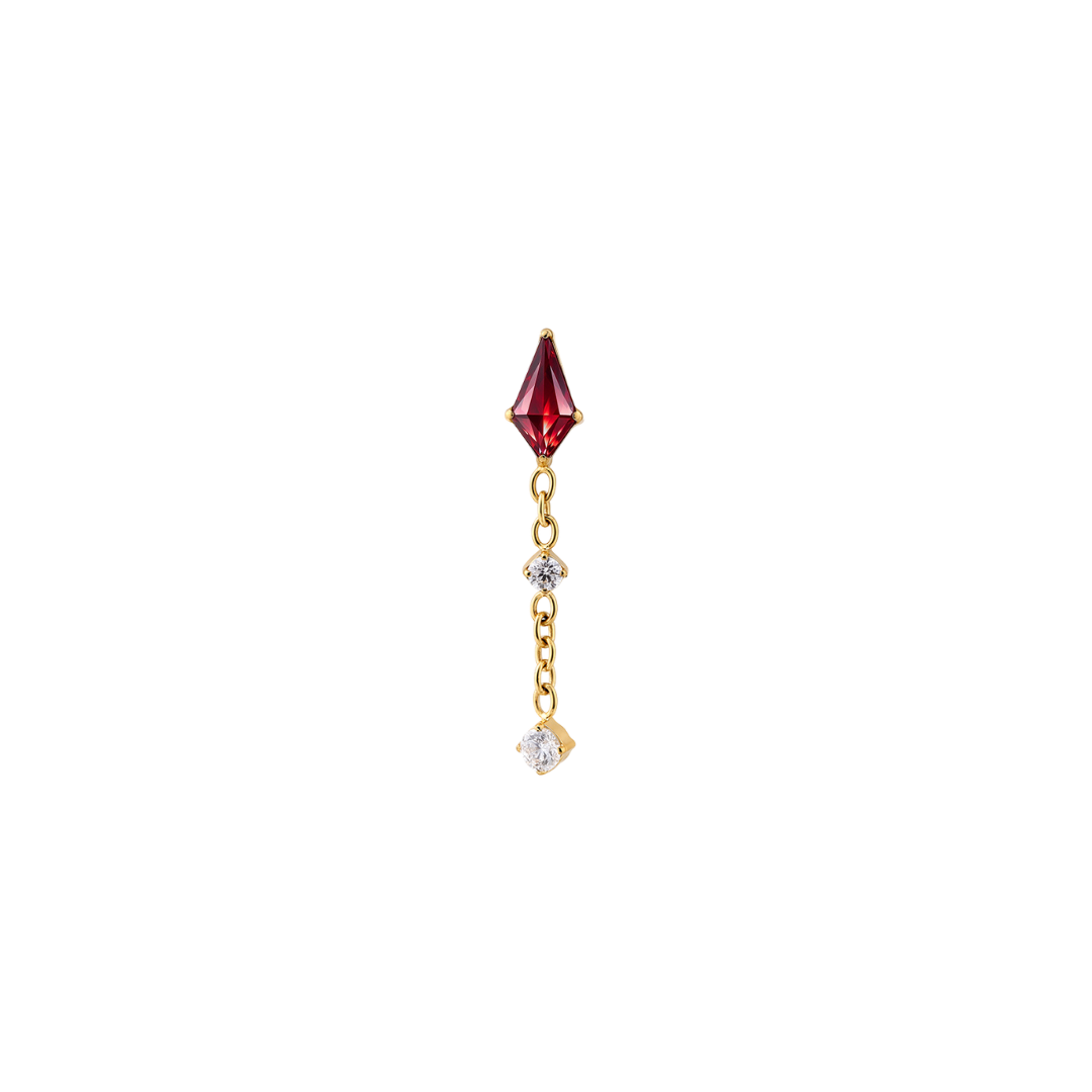 PVD Gold Gem with dangle
