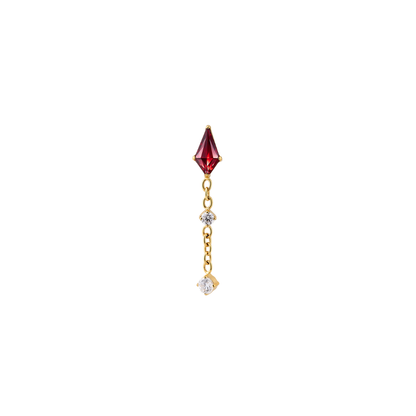 PVD Gold Gem with dangle