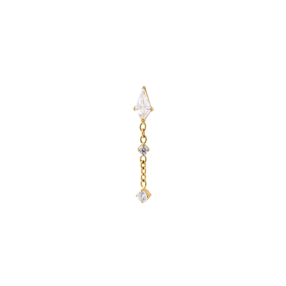 PVD Gold Gem with dangle