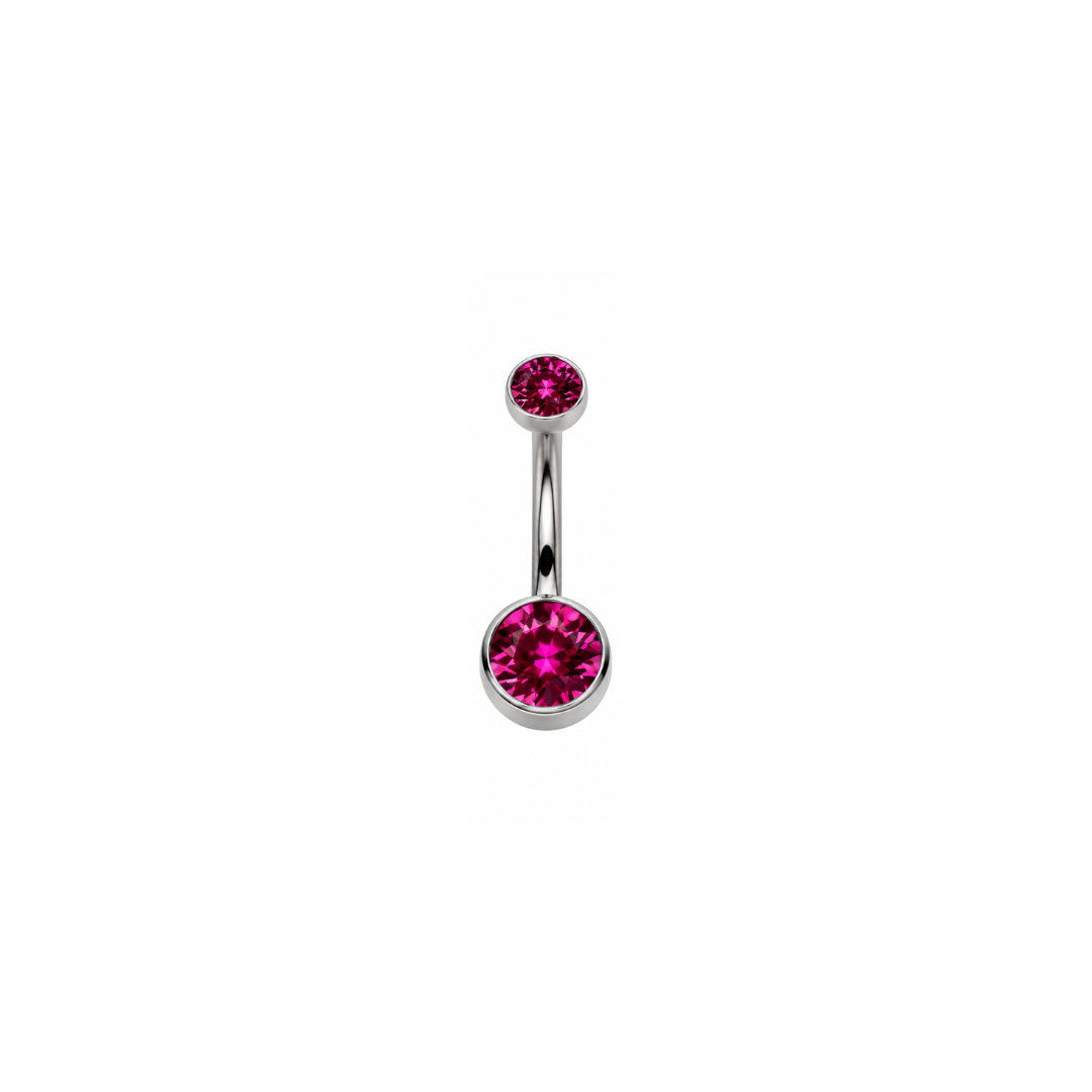 Navel barbell with colored gems