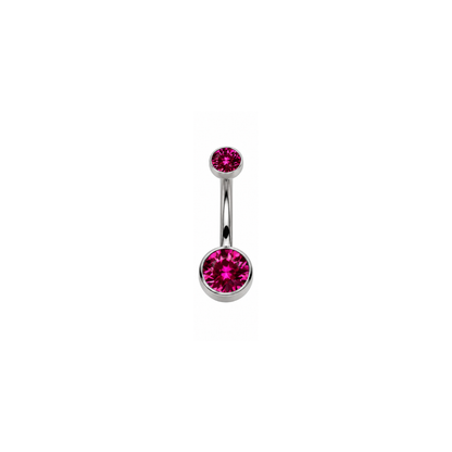 Navel barbell with colored gems