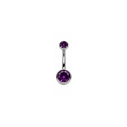 Navel barbell with colored gems
