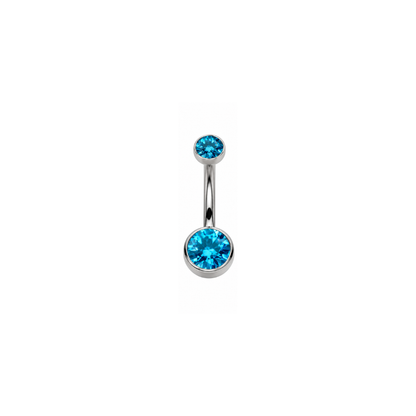 Navel barbell with colored gems