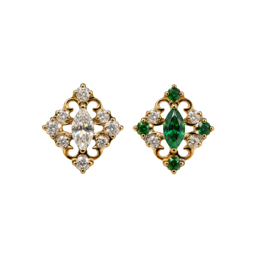 PVD Gold Gems with swirl
