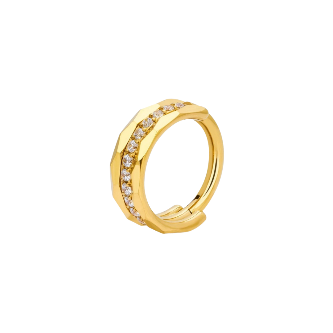 PVD Gold Ring with gems